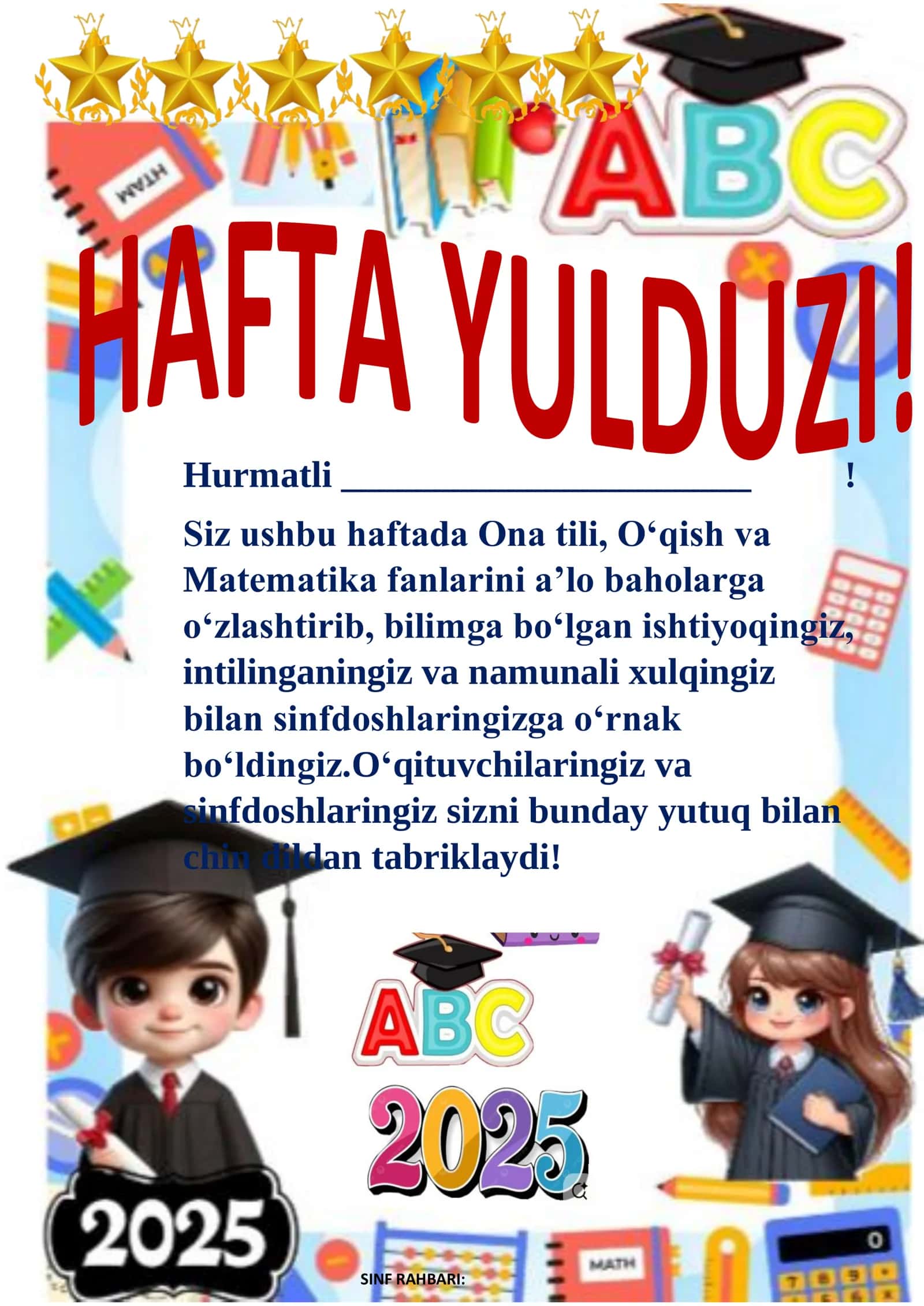 O‘qish va Matematika fanlari 1