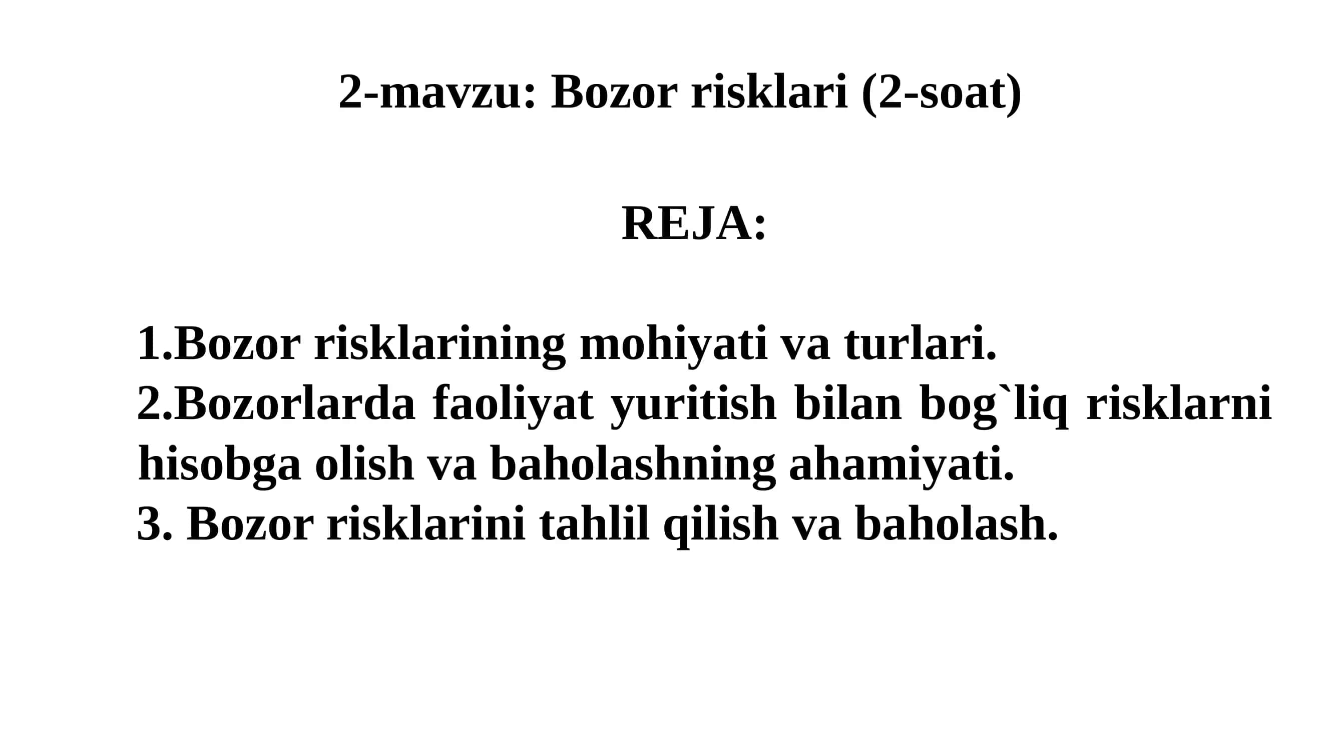 Bozor risklari 1