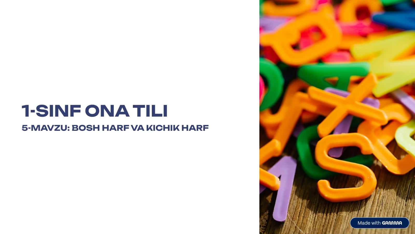 1-sinf Ona tili: Bosh harf va kichik harf — 10 betlik ish daftari 1