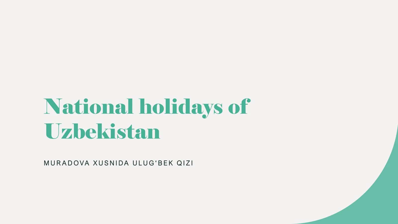 National holidays of Uzbekistan 1