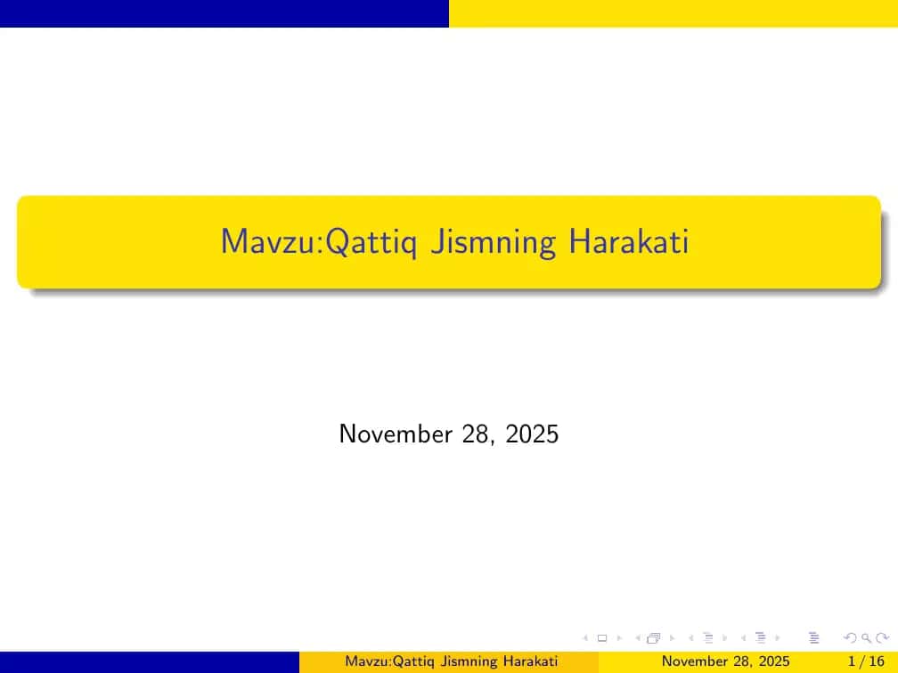Qattiq Jismning Harakati 1