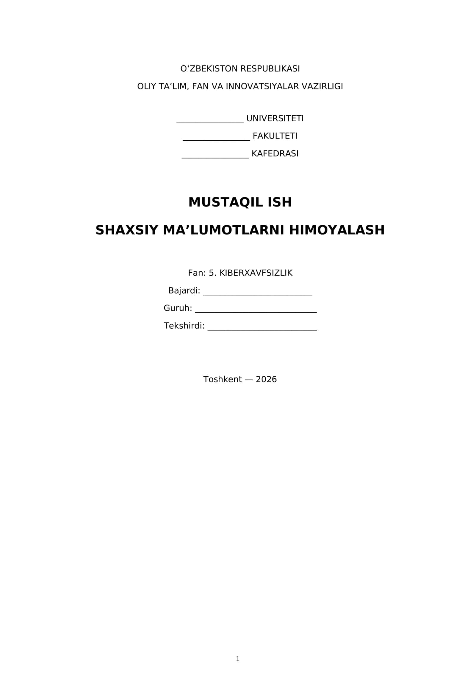 Shaxsiy ma’lumotlarni himoyalash 1