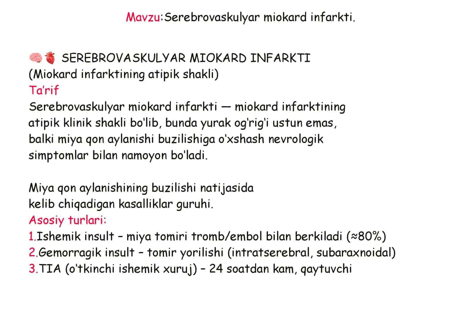 Serebrovaskulyar miokard infarkti 1