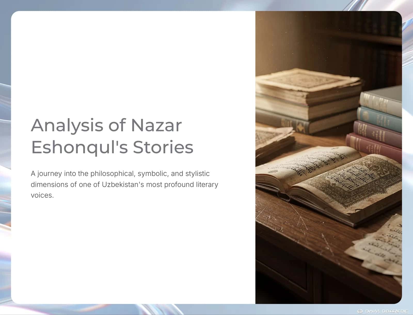 Nazar Eshonqul: A Philosophical Voice in Modern Uzbek Literature 1