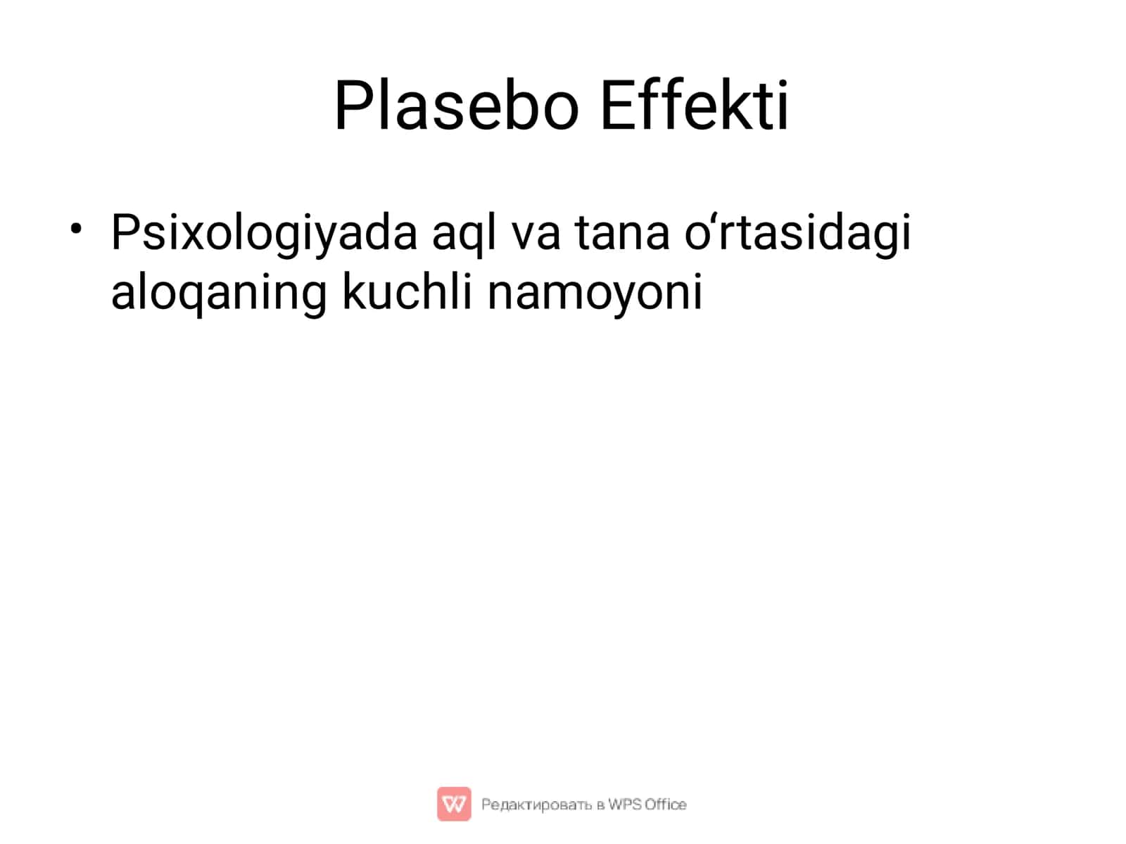 Plasebo Effekti 1