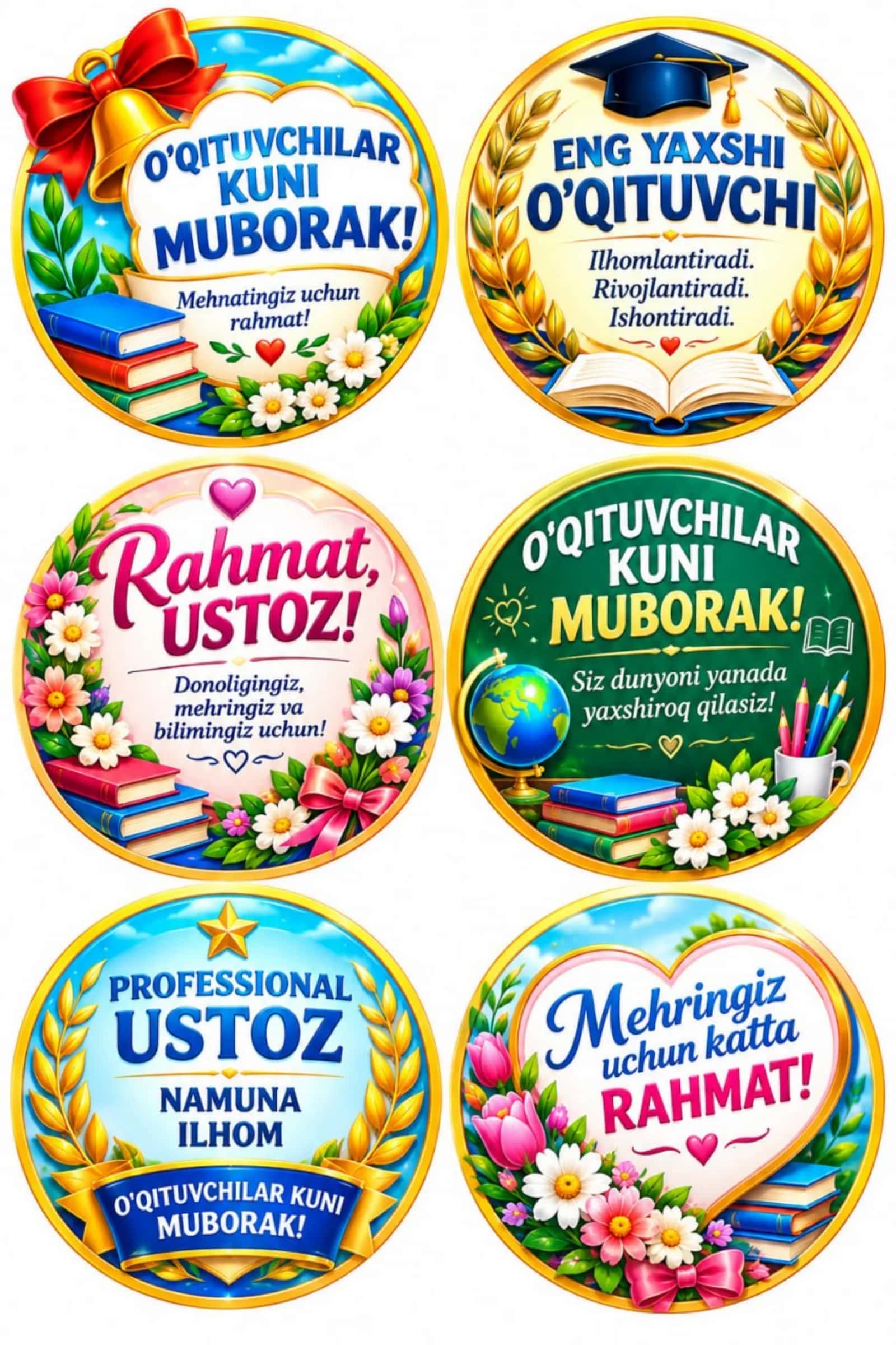 Ustoz va murabbiylar kuni uchun yorliqlar 1
