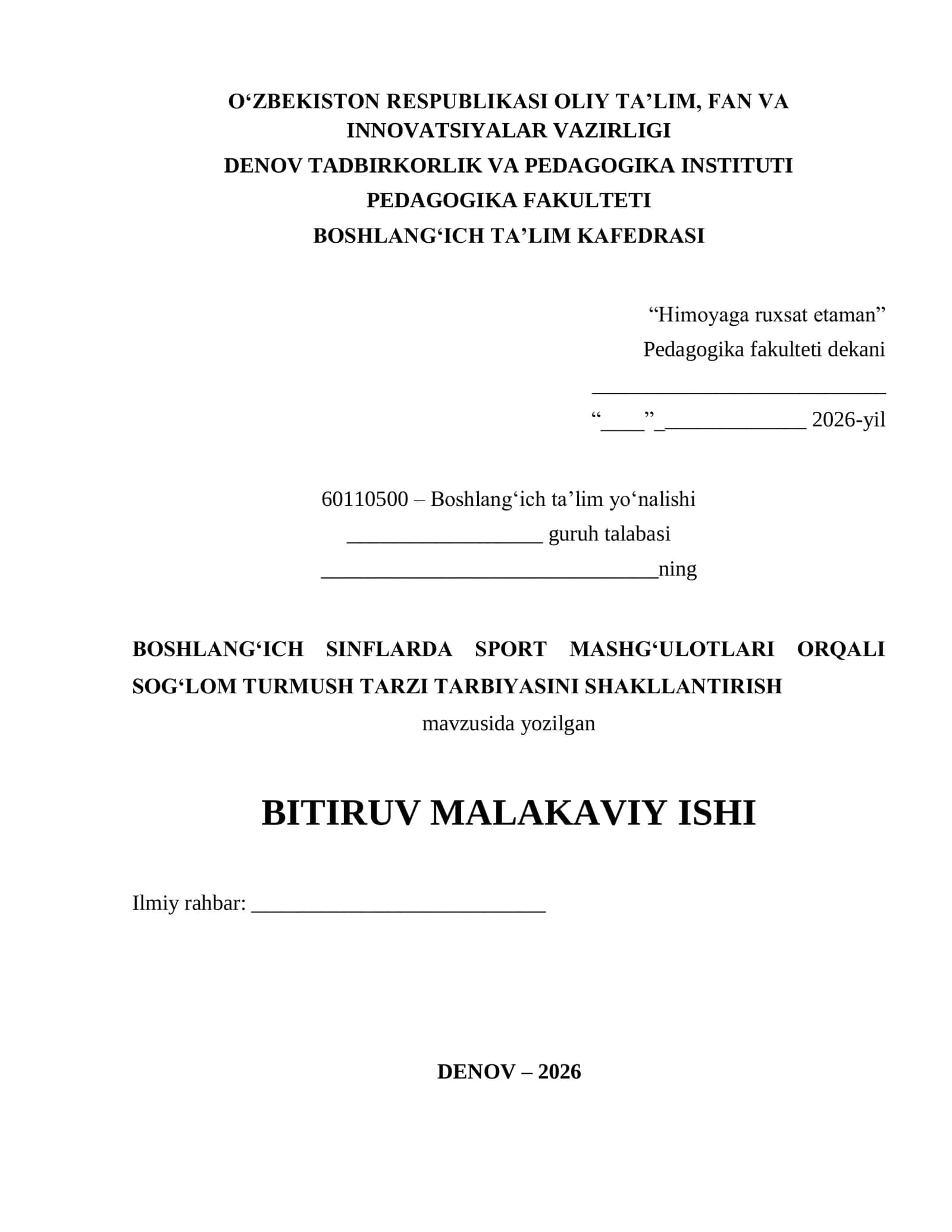 Sport Mashg'ulotlari Orqali Sog'olm Turmush Tarzi Tarbiyasi 1