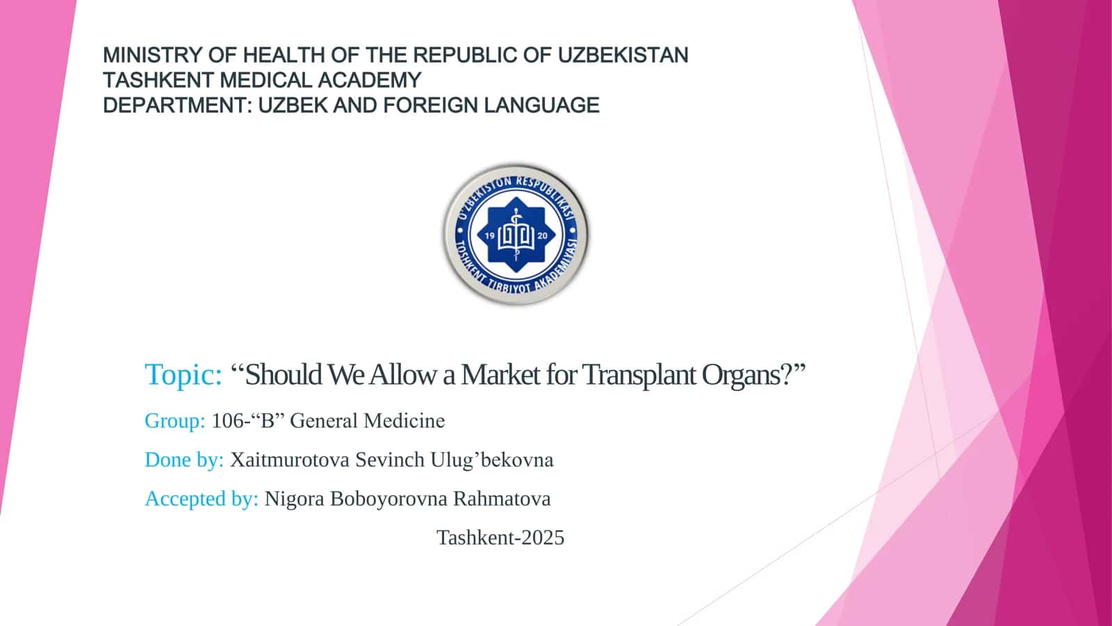 “Should We Allow a Market for Transplant Organs?’’ 1