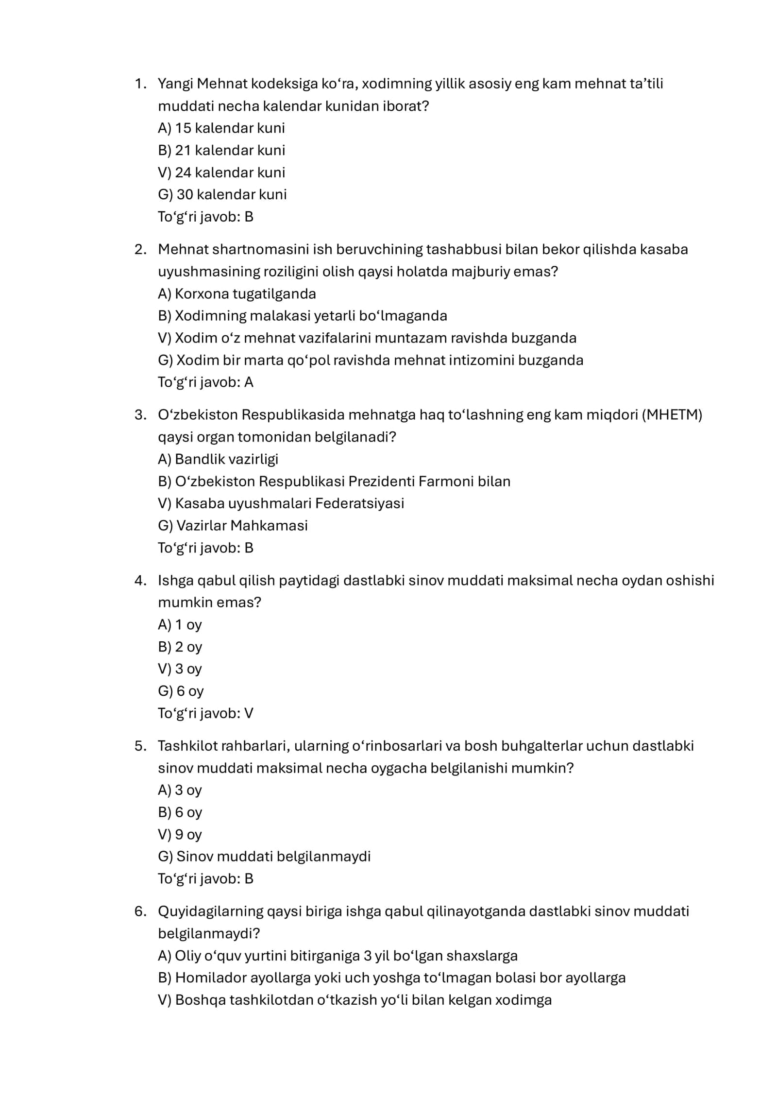 Argost test.Kadrlar boshqaruvi va HR-menejment (Inson resurslari) 300 talik test 1