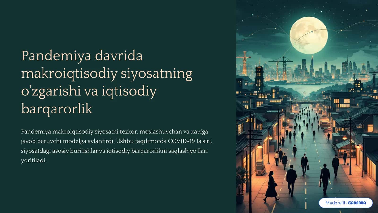 Pandemiya davrida makroiqtisodiy siyosatning o'zgarishi va iqtisodiy barqarorlik 1