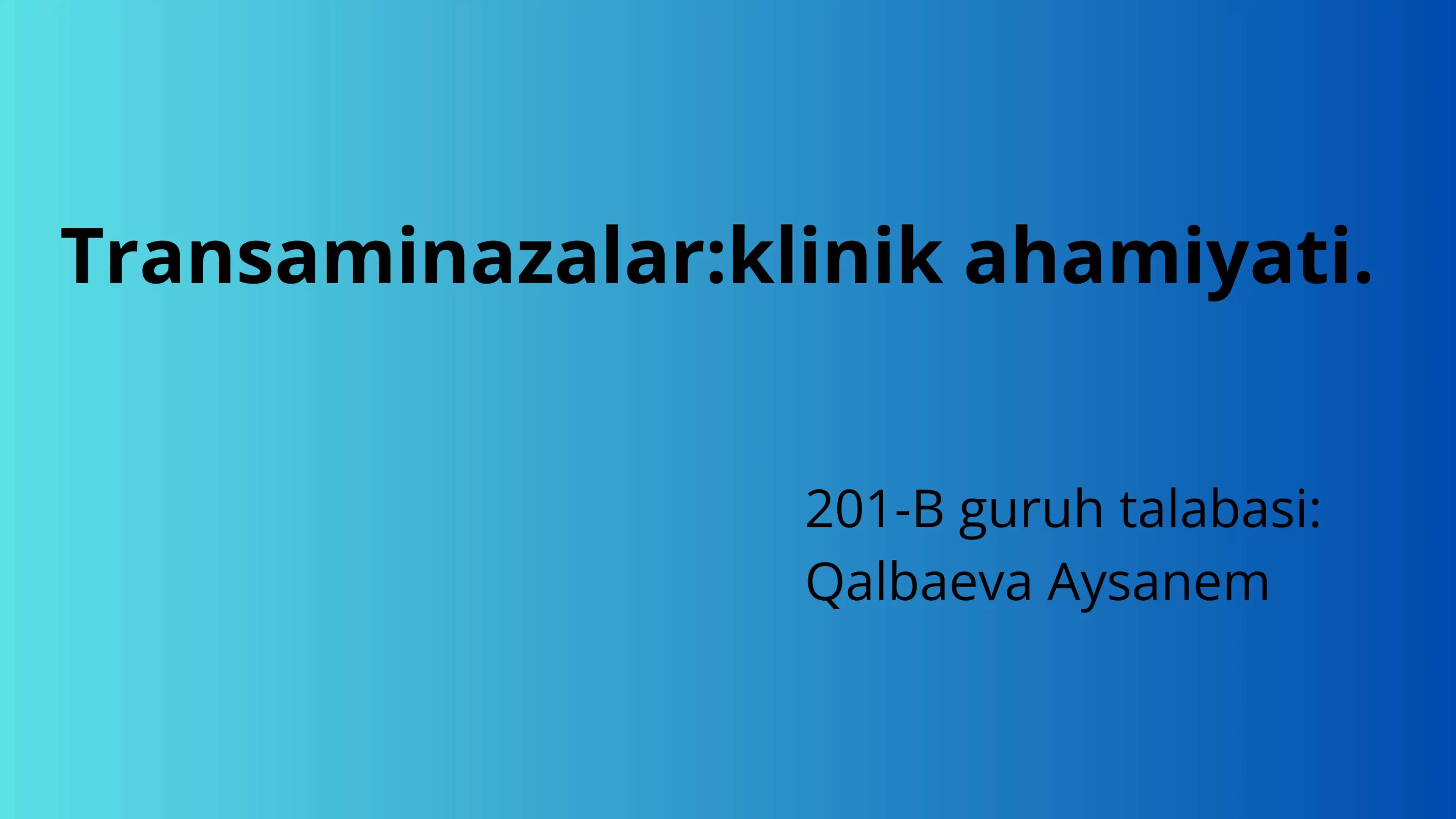 Transaminazalar ahamiyati 1