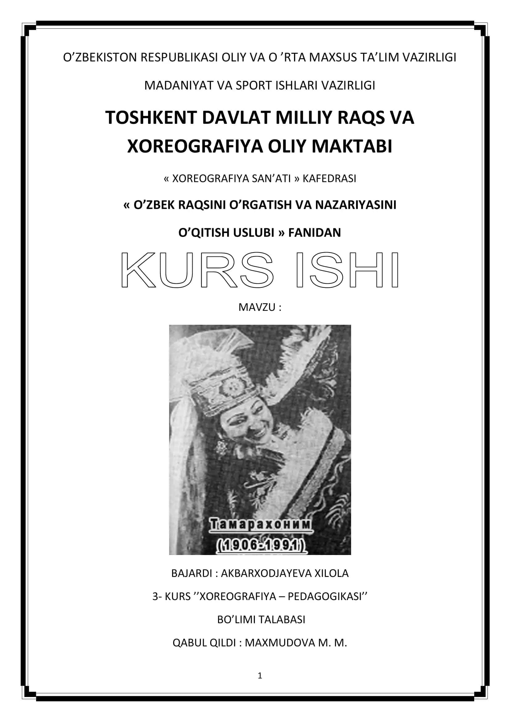 O’ZBEK RAQSINI O’RGATISH VA NAZARIYASINI O’QITISH USLUBI 1