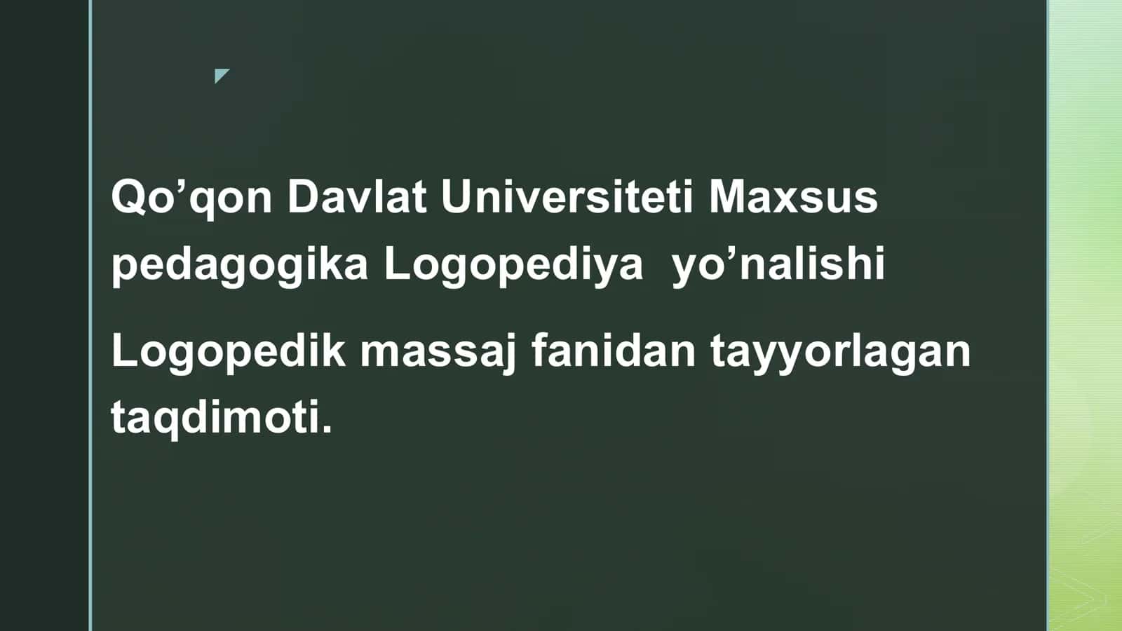 Logopedik Massajning Maqsadi va Vazifalari 1