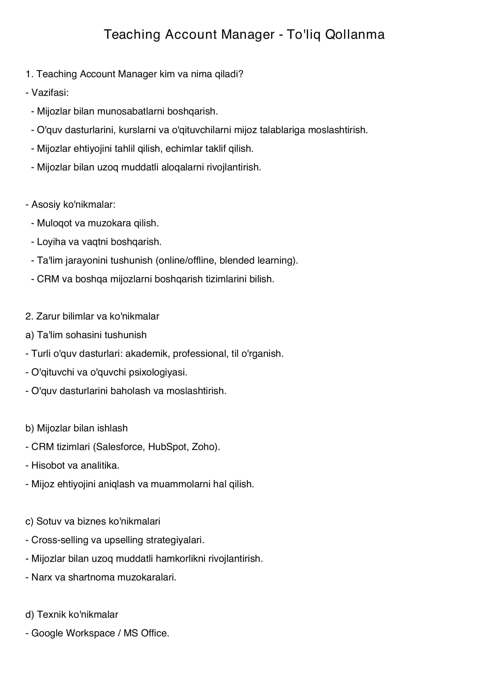 Teaching Account Manager - To'liq Qollanma 1