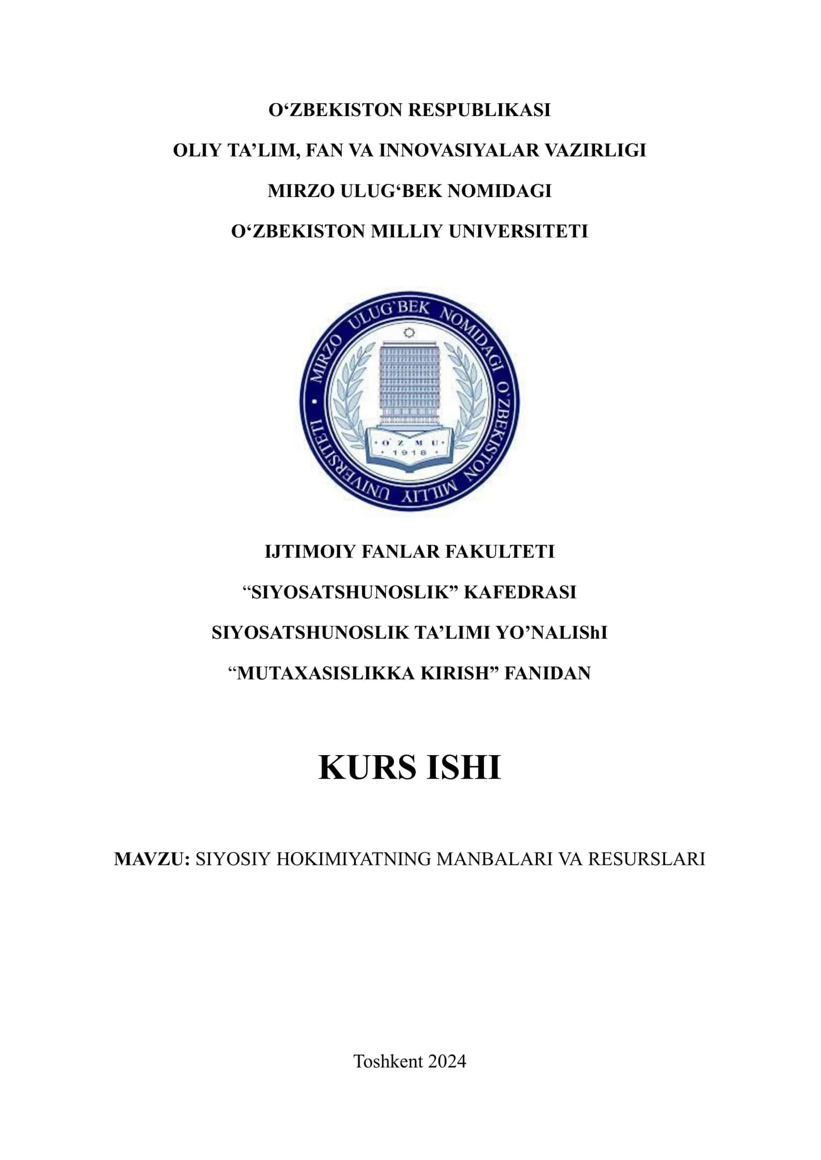 SIYOSIY HOKIMIYATNING MANBALARI VA RESURSLARI 1