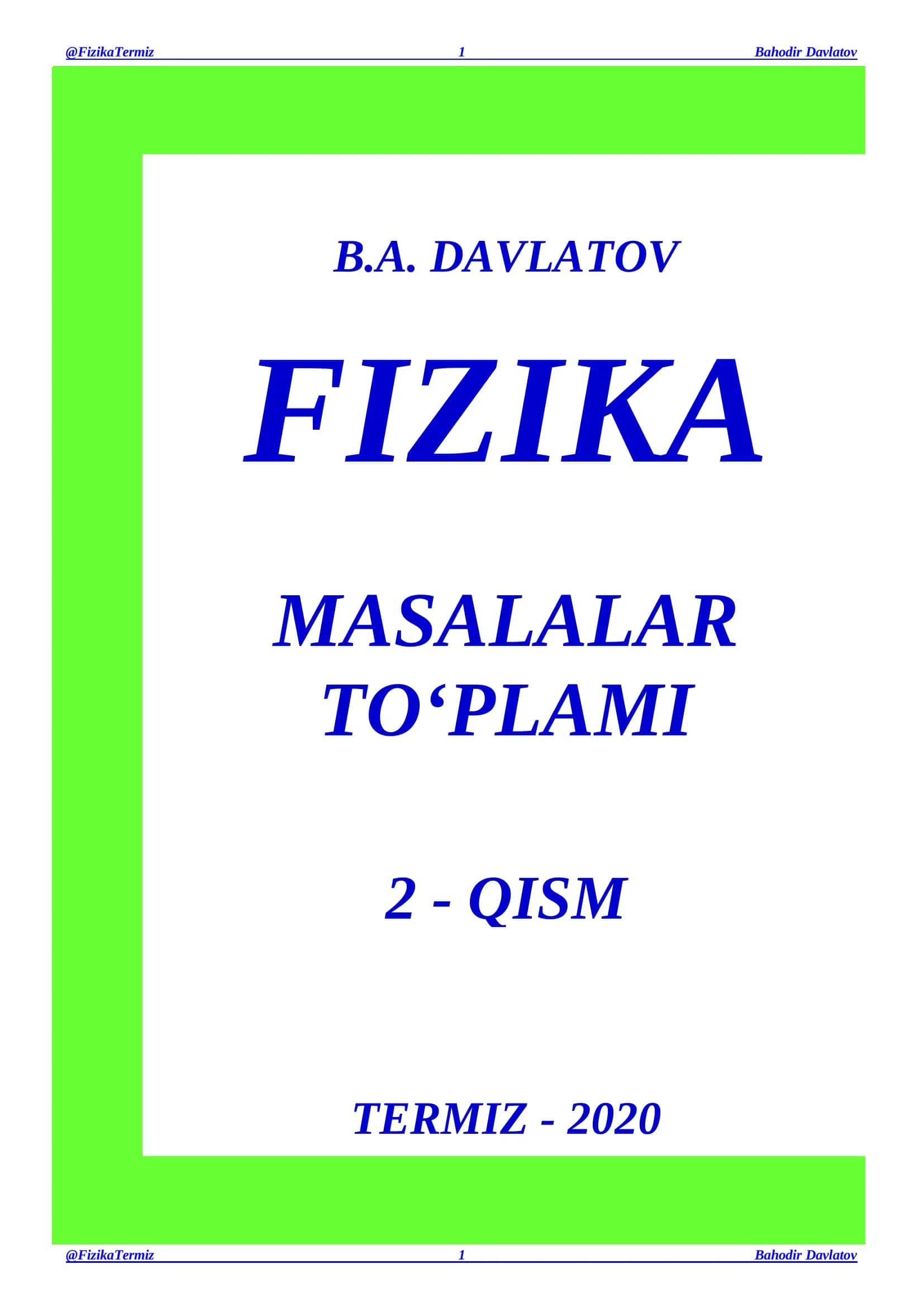 FIZIKA MASALALAR TO‘PLAMI 1