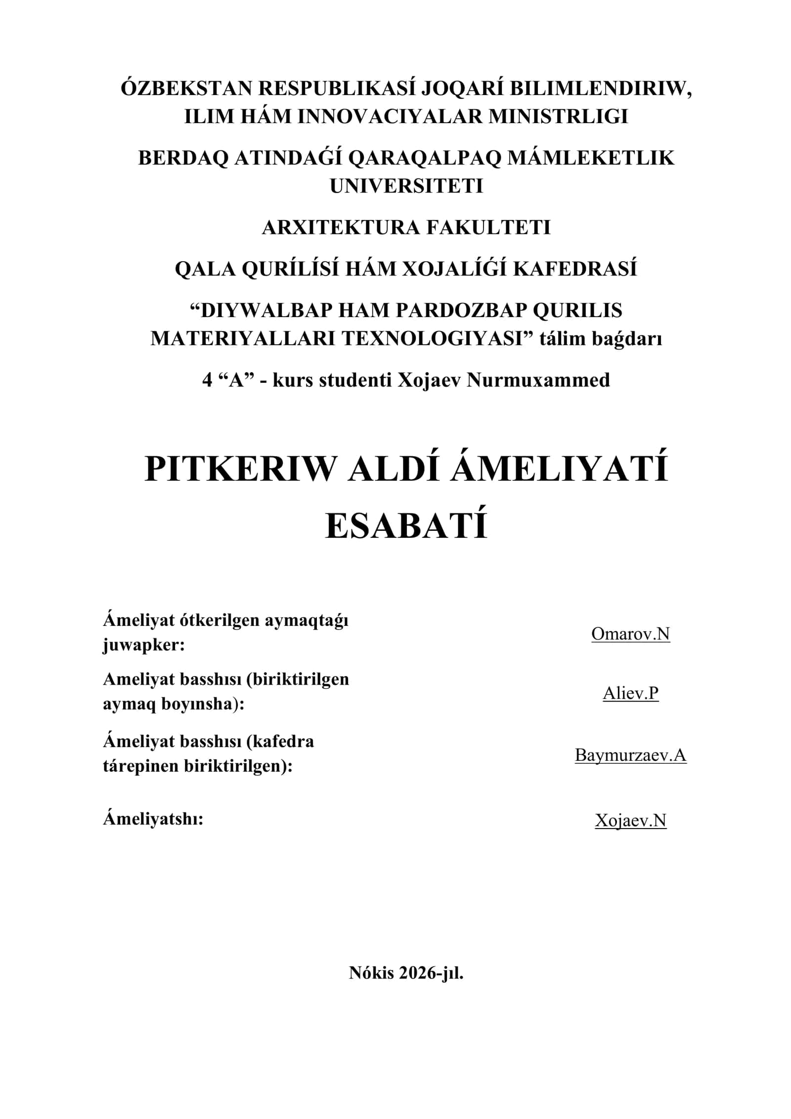Pitkeriw aldi ameliyatiniň maqset hem waziypalary 1
