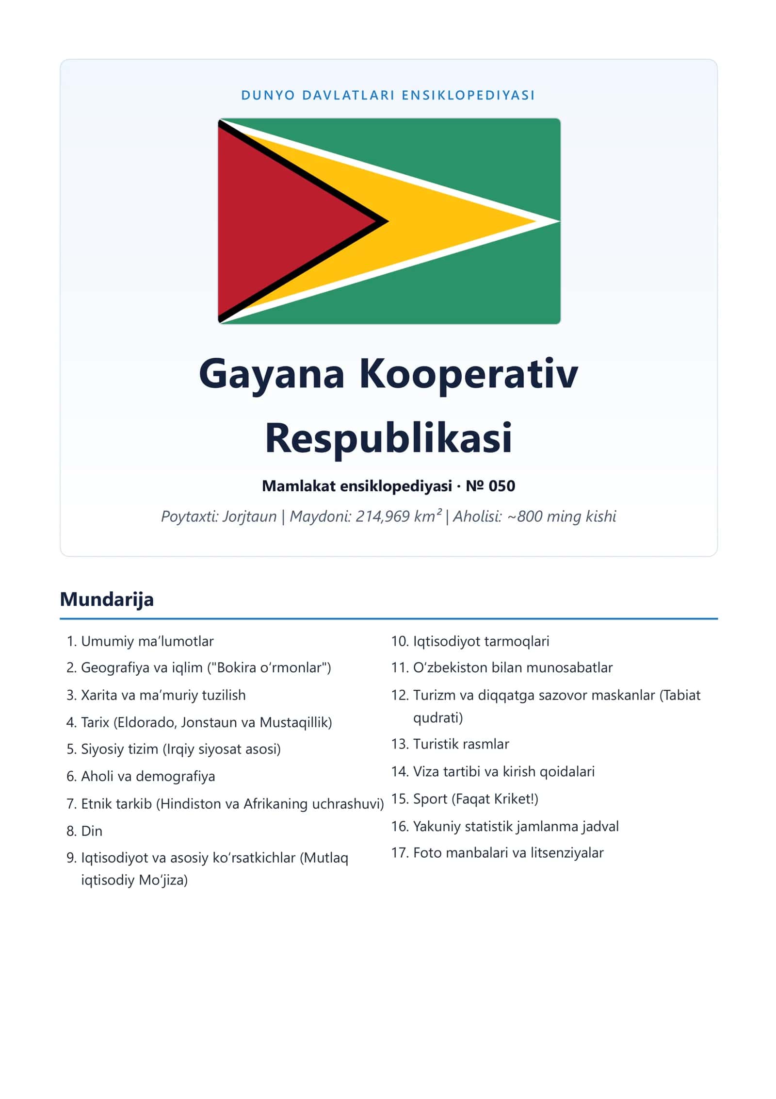 DUNYO DAVLATLARI ENSIKLOPEDIYASI 1
