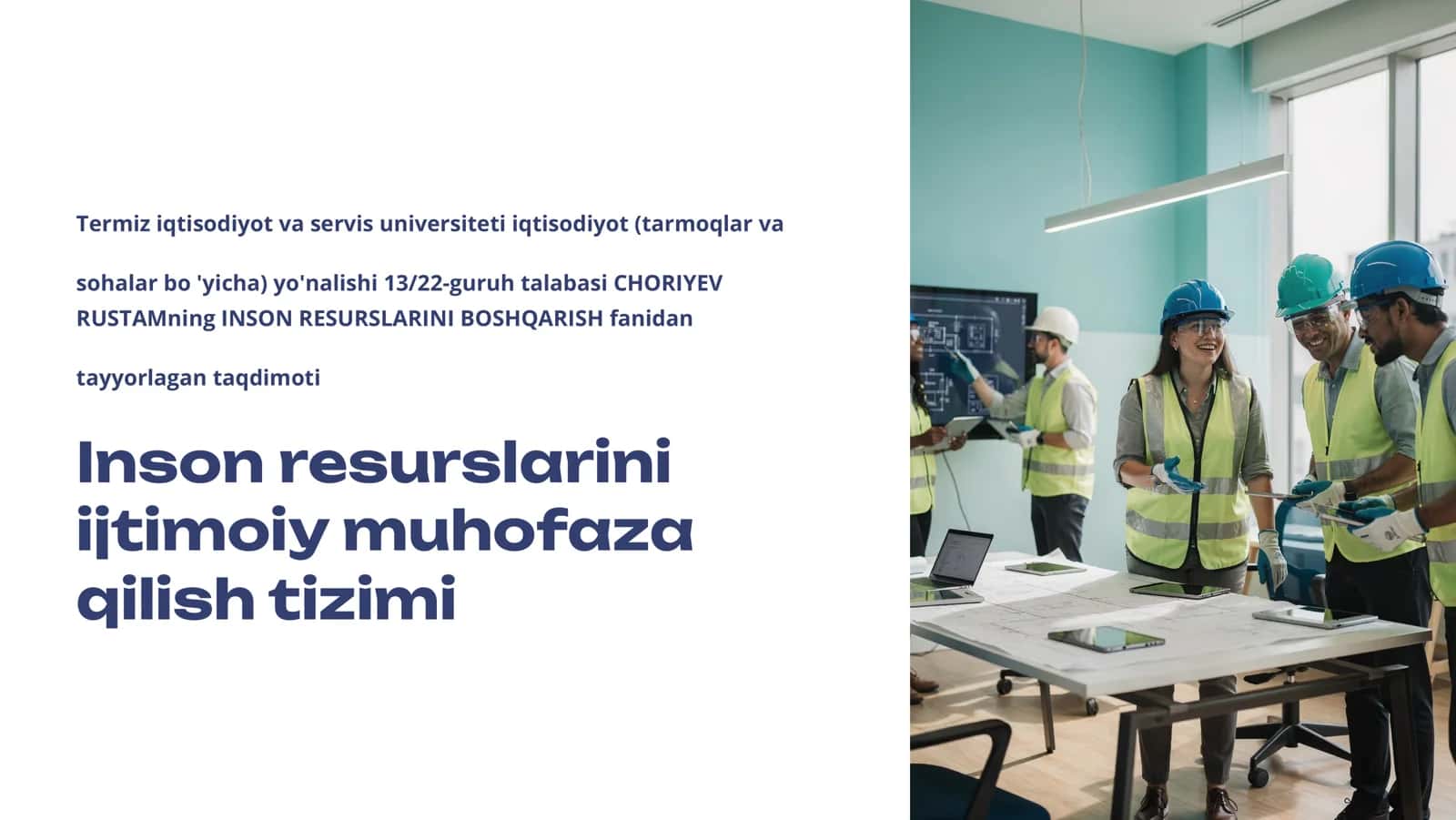 Inson resurslarini  ijtimoiy muhofaza  qilish tizimi 1