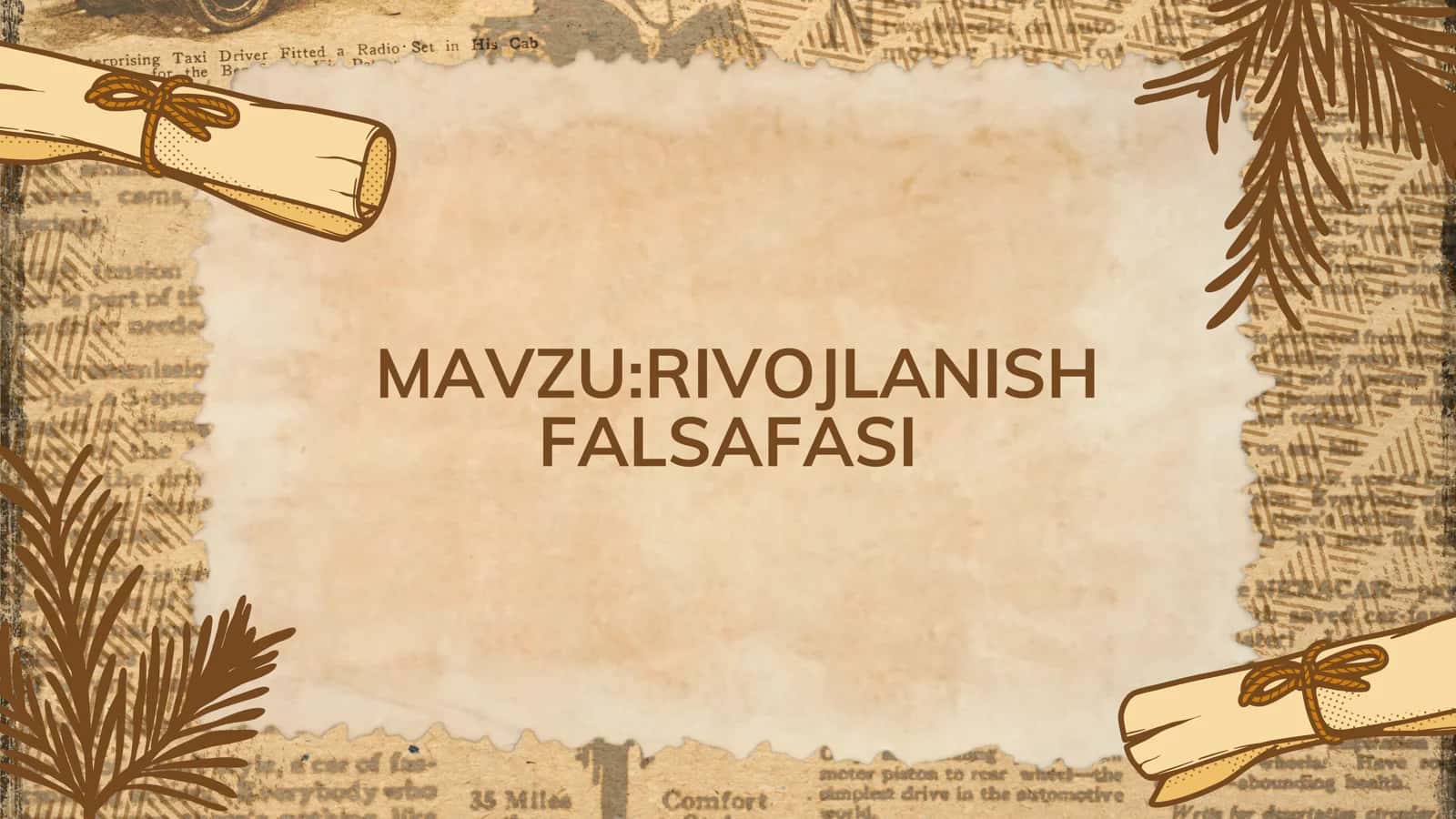 RIVOJLANISH FALSAFASI 1
