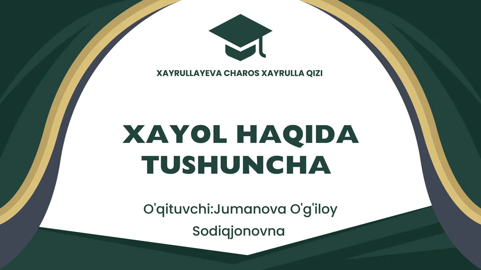 xayol haqida tushuncha prezentatsiya 1