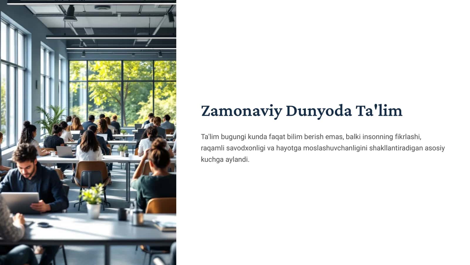 Zamonaviy Dunyoda Ta'lim 1