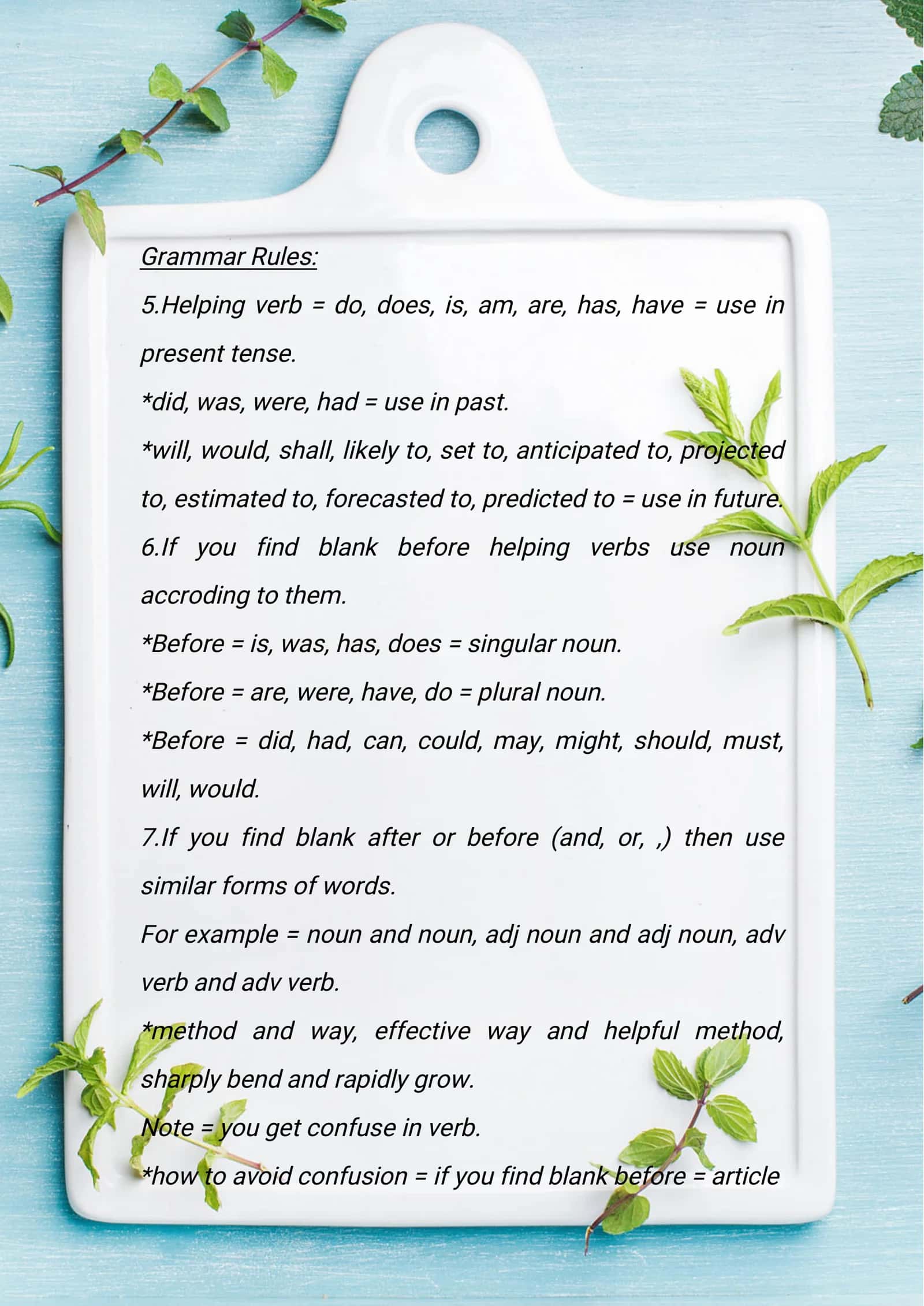 INGLIZ TILI-Grammar Rules, Vocabulary Points, Collocations 1