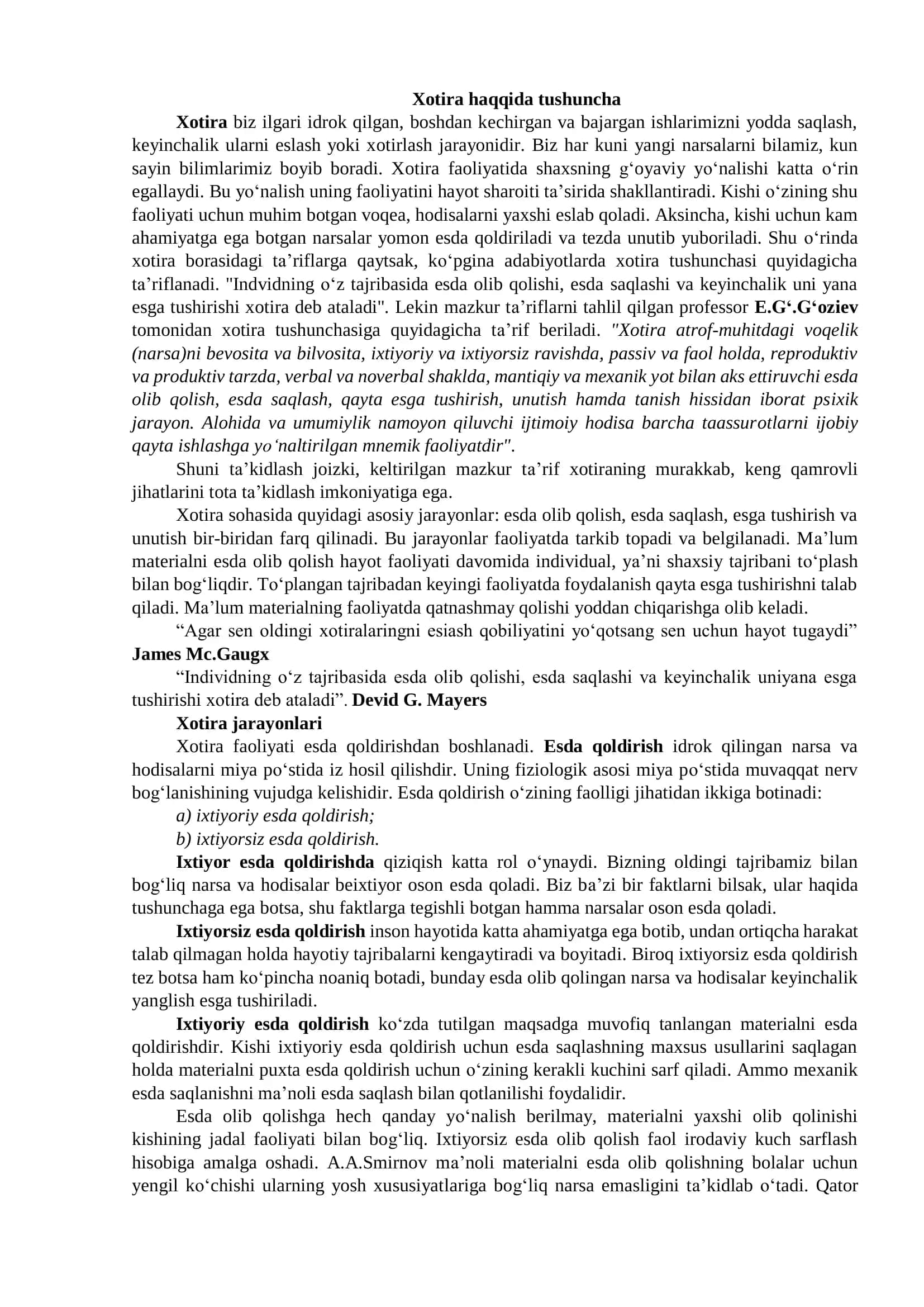 Xotira 1