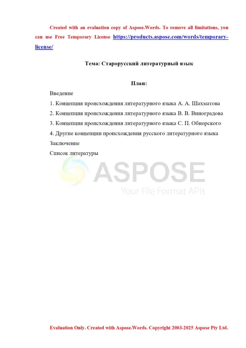 Старорусский литературный язык 1