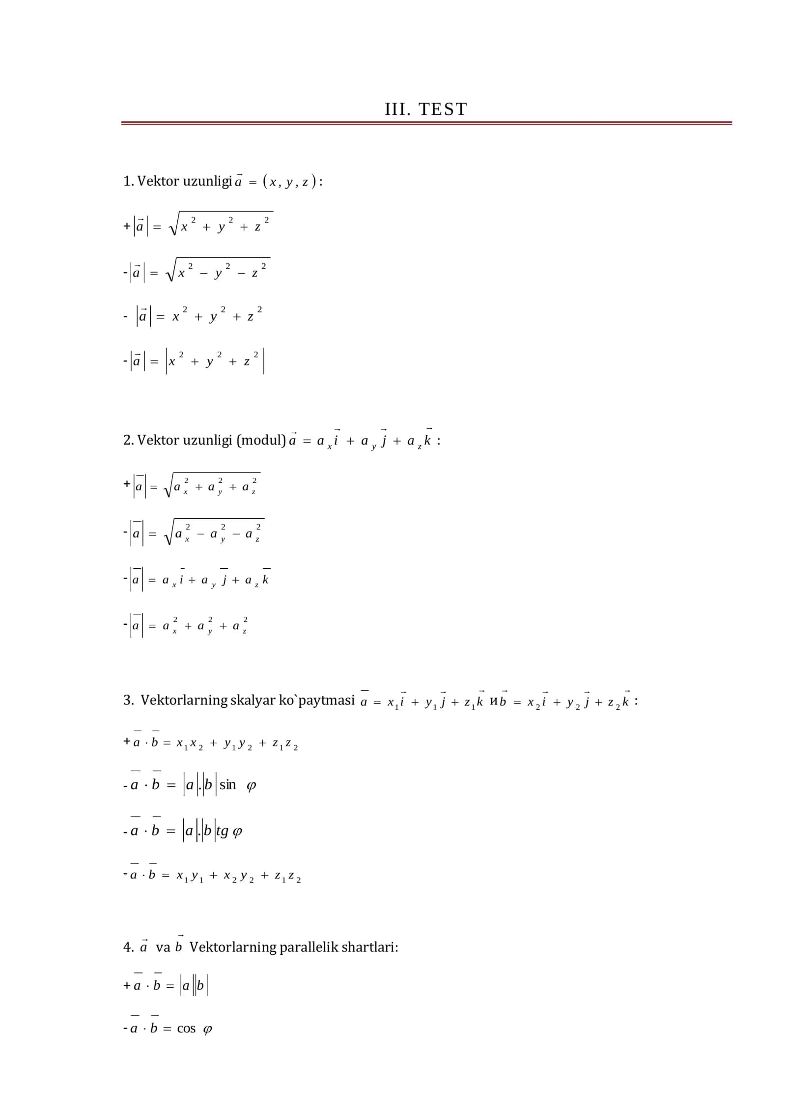 Vektor uzunligi 1