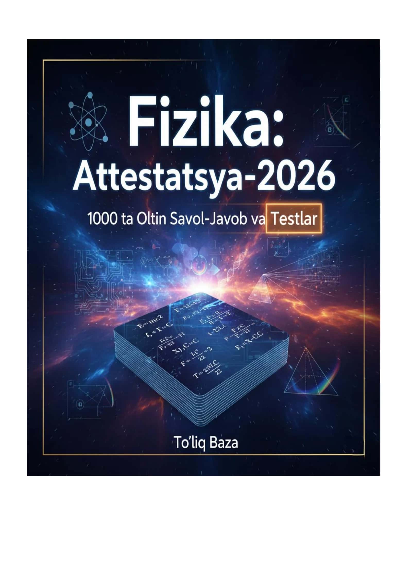 Fizika: Attestatsiya-2026 "1000 ta Oltin Savol-Javob va Testlar" (To‘liq baza) 1