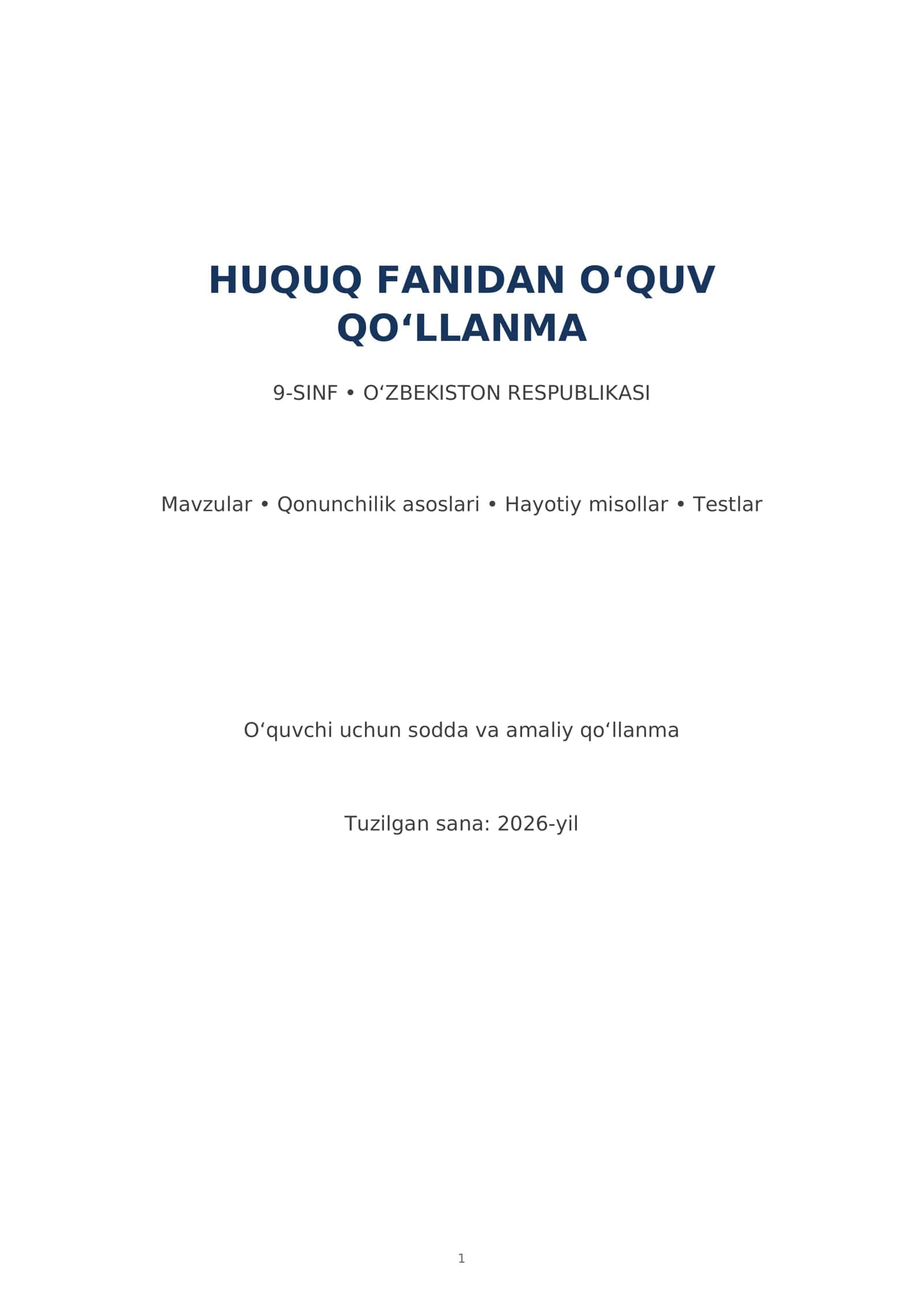 9-sinf huuq qoʻllanma 1