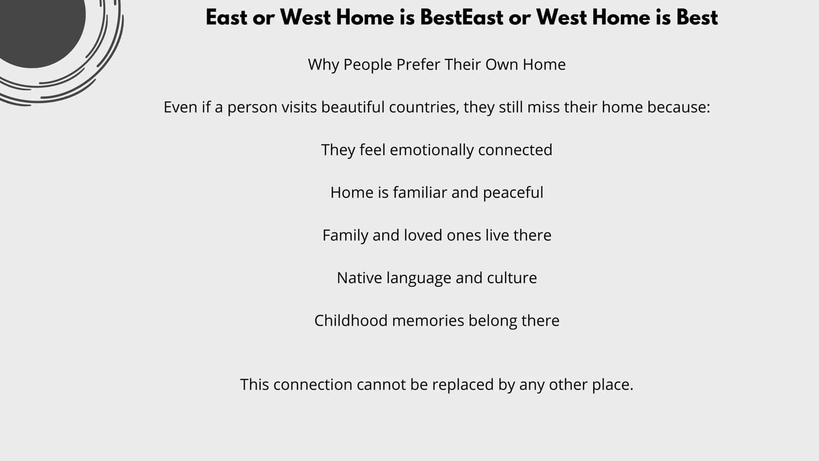 Why People Prefer Their Own Home 1