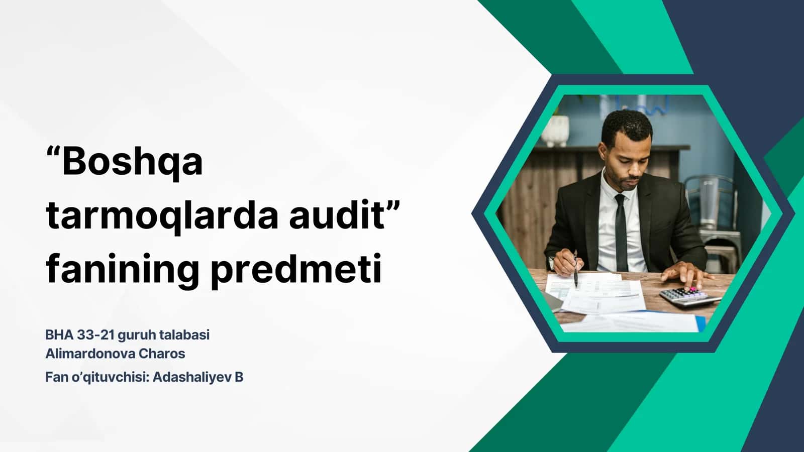 Boshqa tarmoqlarda audit 1