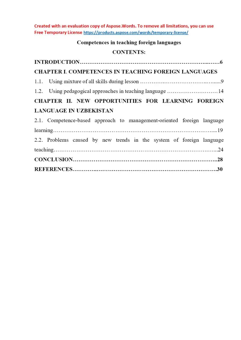 Competences in teaching foreign languages 1