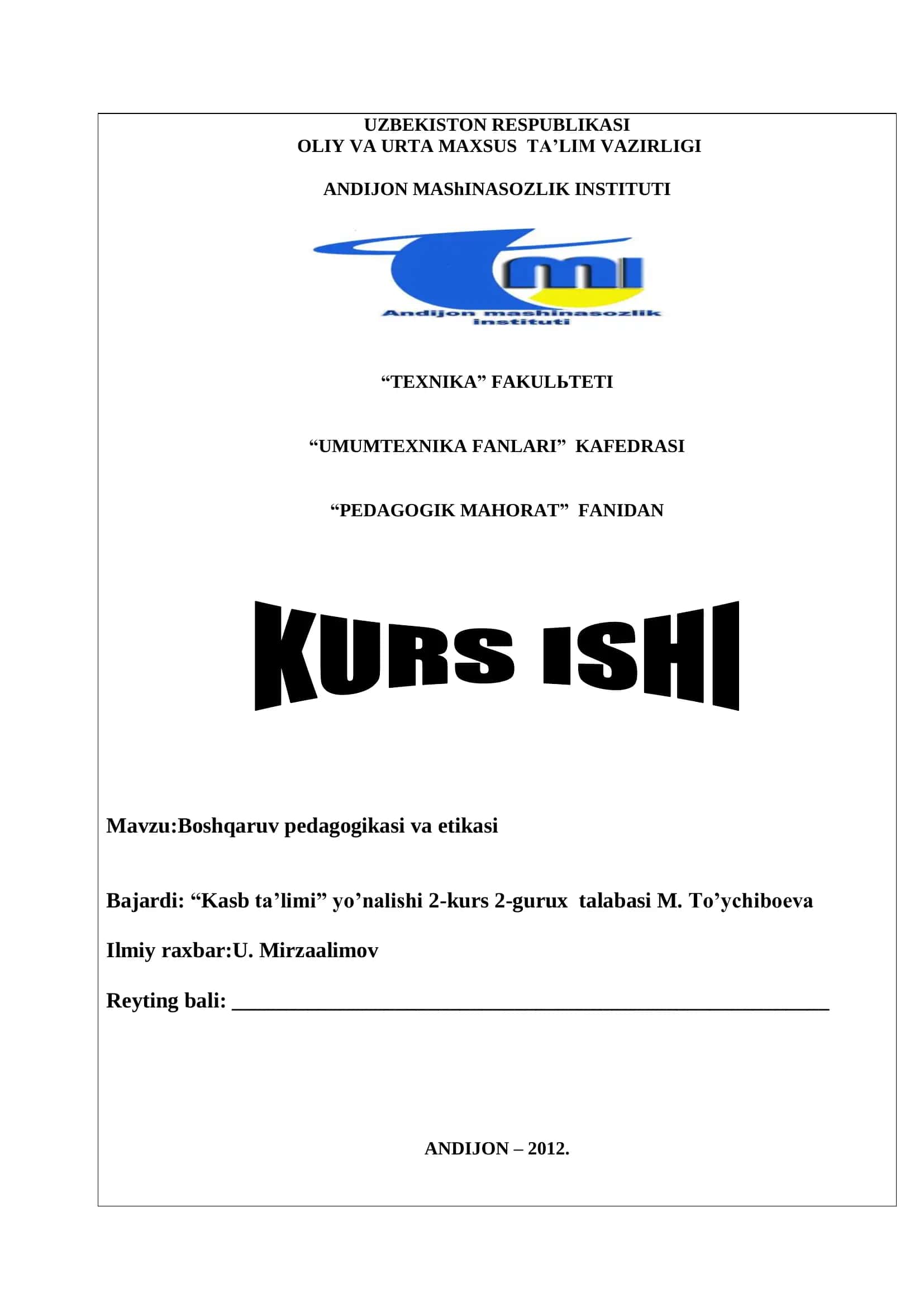 Boshqaruv pedagogikasi va etikasi 1