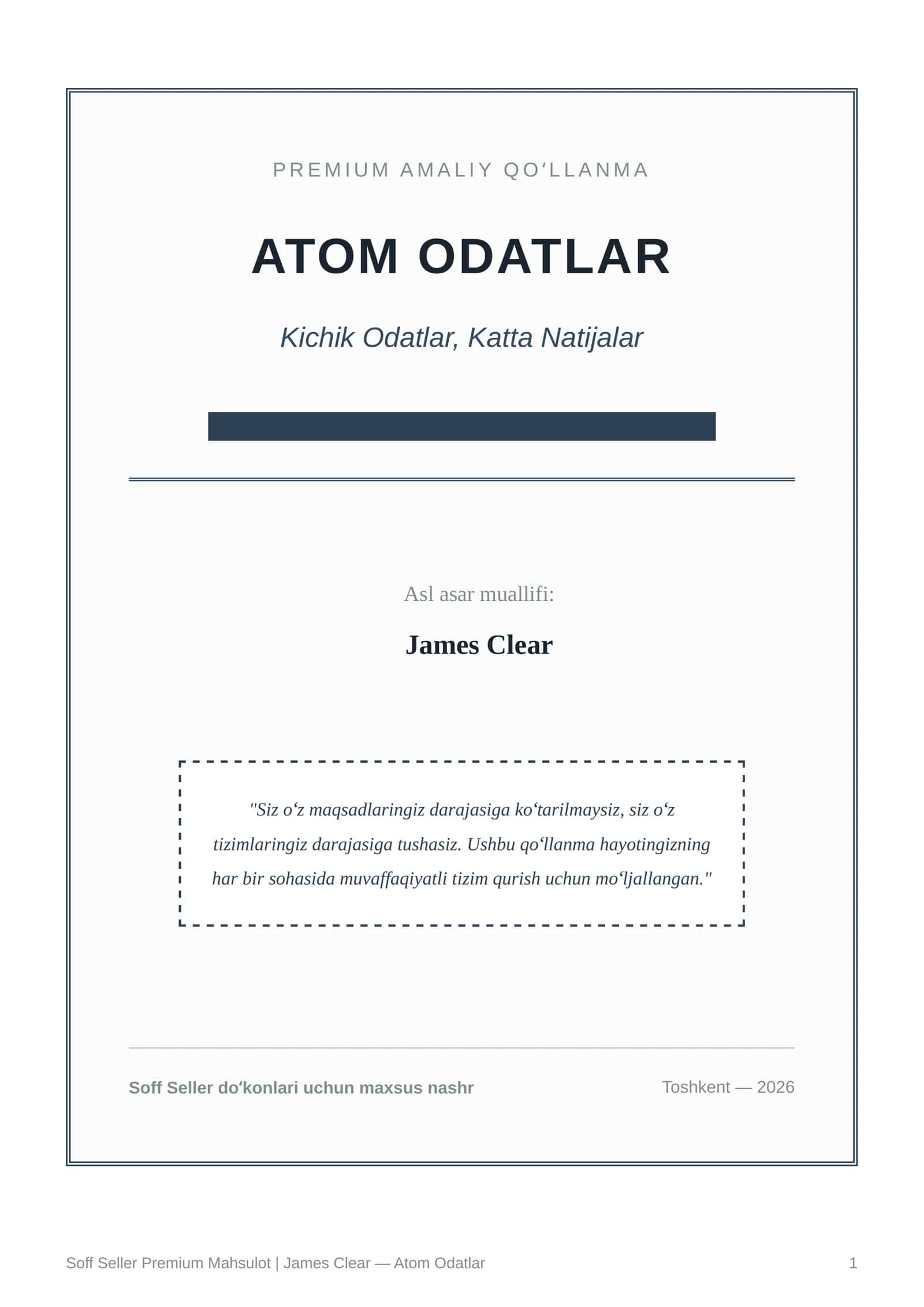 ATOM ODATLAR kitobidan keltirilgan eng muhim 3 ta qonun 1