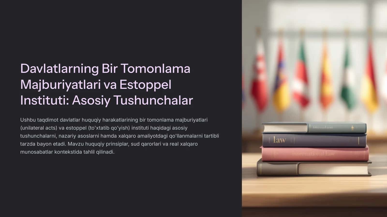 Davlatlarning Bir Tomonlama Majburiyatlari va Estoppel Instituti 1
