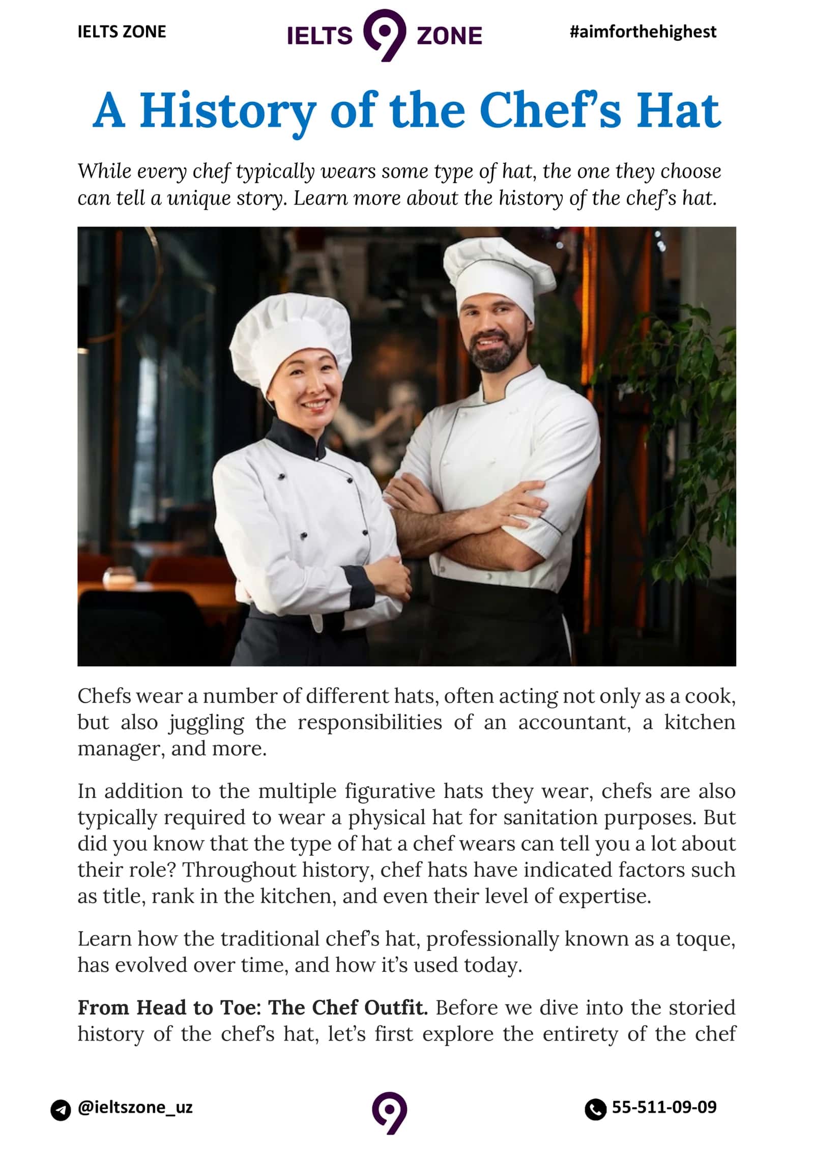 A History of the Chef’s Hat 1