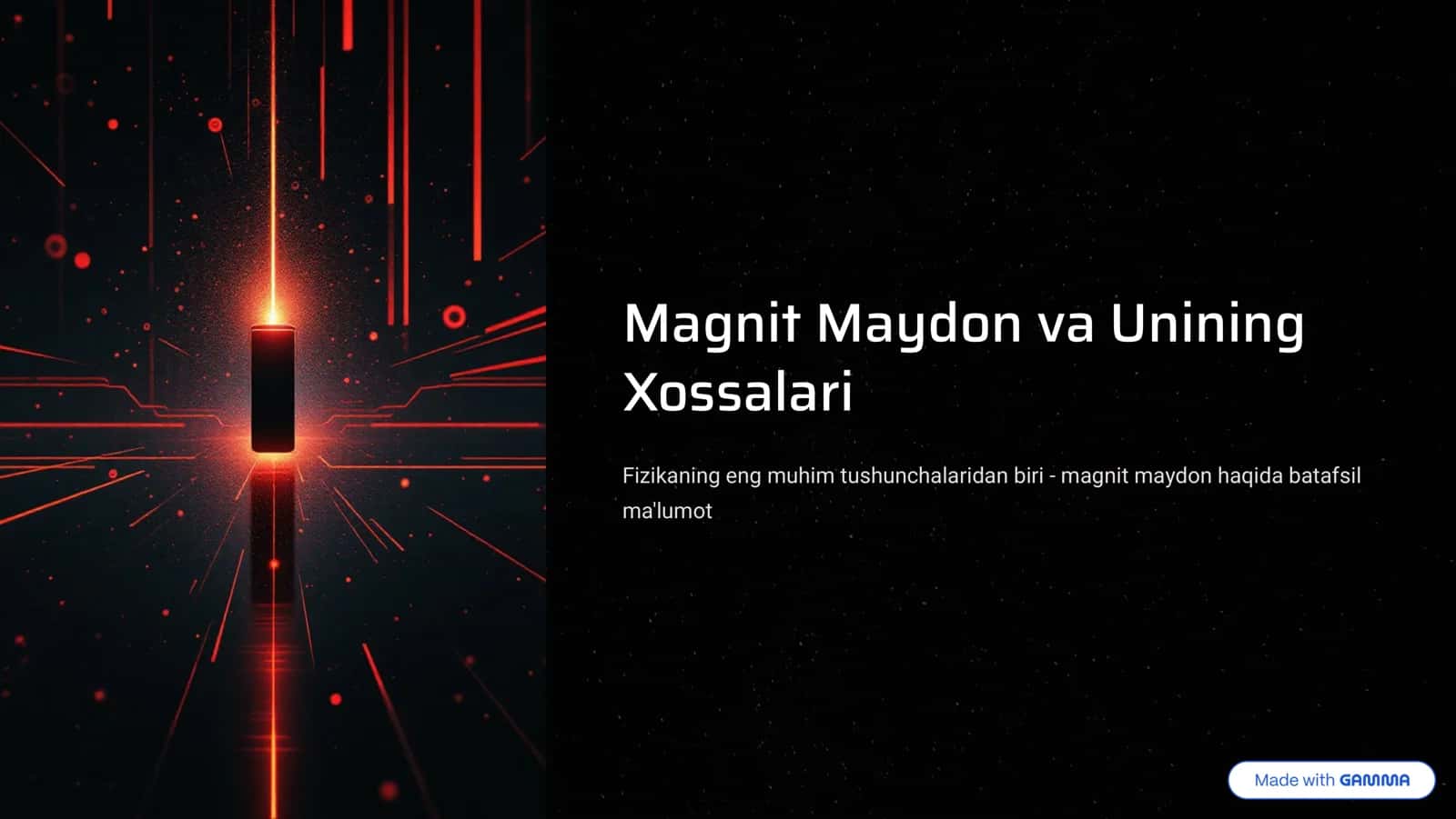 Magnit Maydon va Unining Xossalari 1