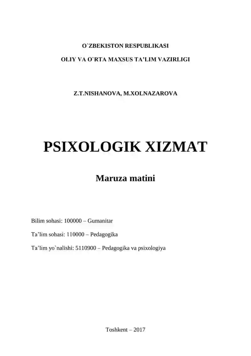 Psixologik Xizmat Darsligi 1