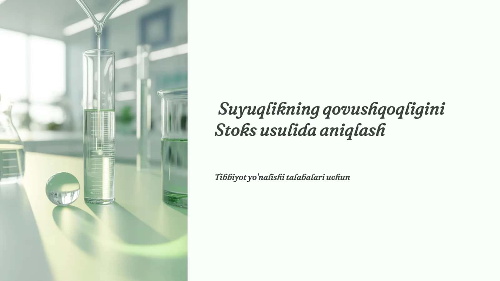 Tibbiyotda qon va boshqa biologik suyuqliklarning qovushqoqligini o'lchash 1