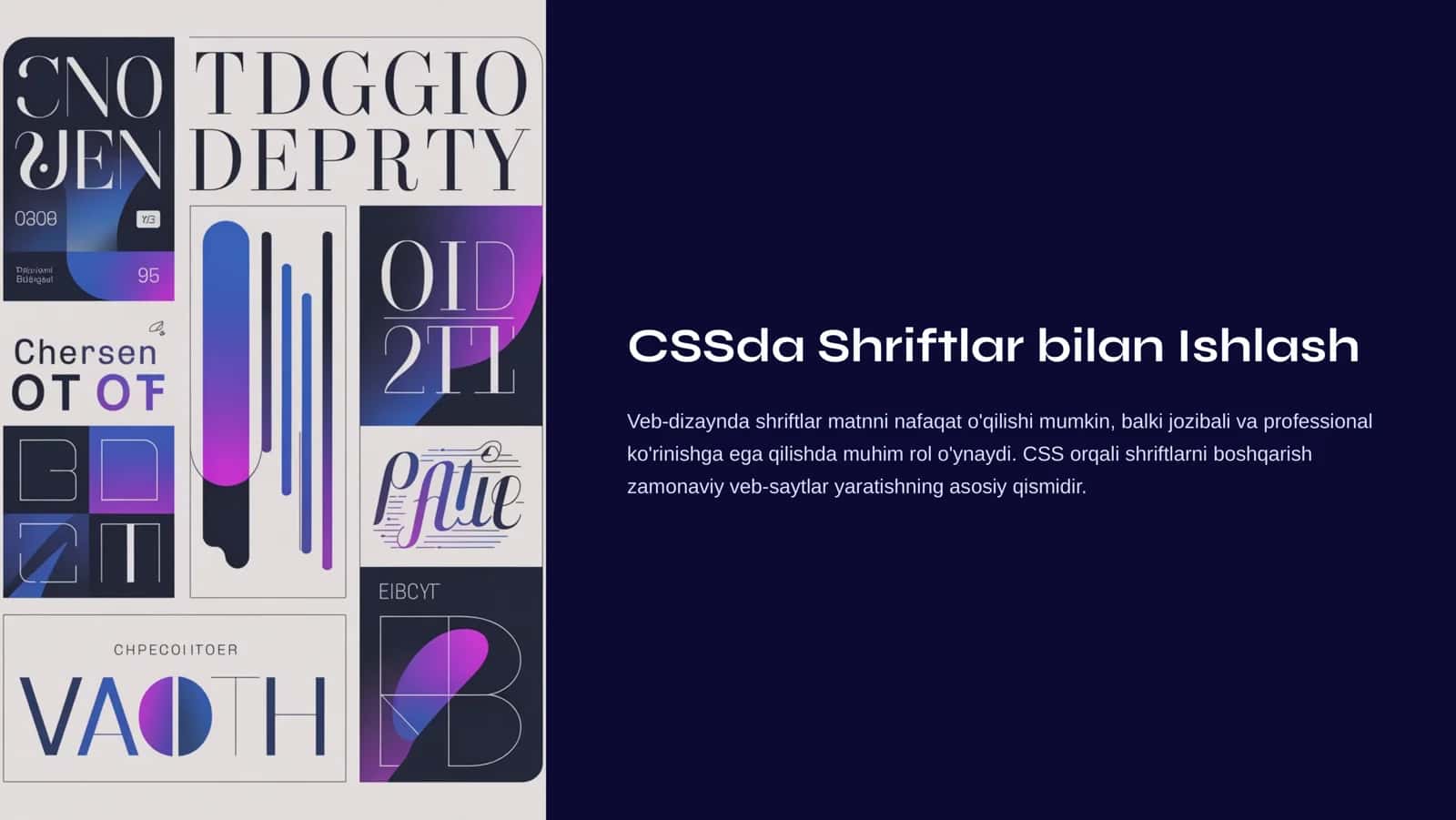 CSSda Shriftlar bilan Ishlash 1