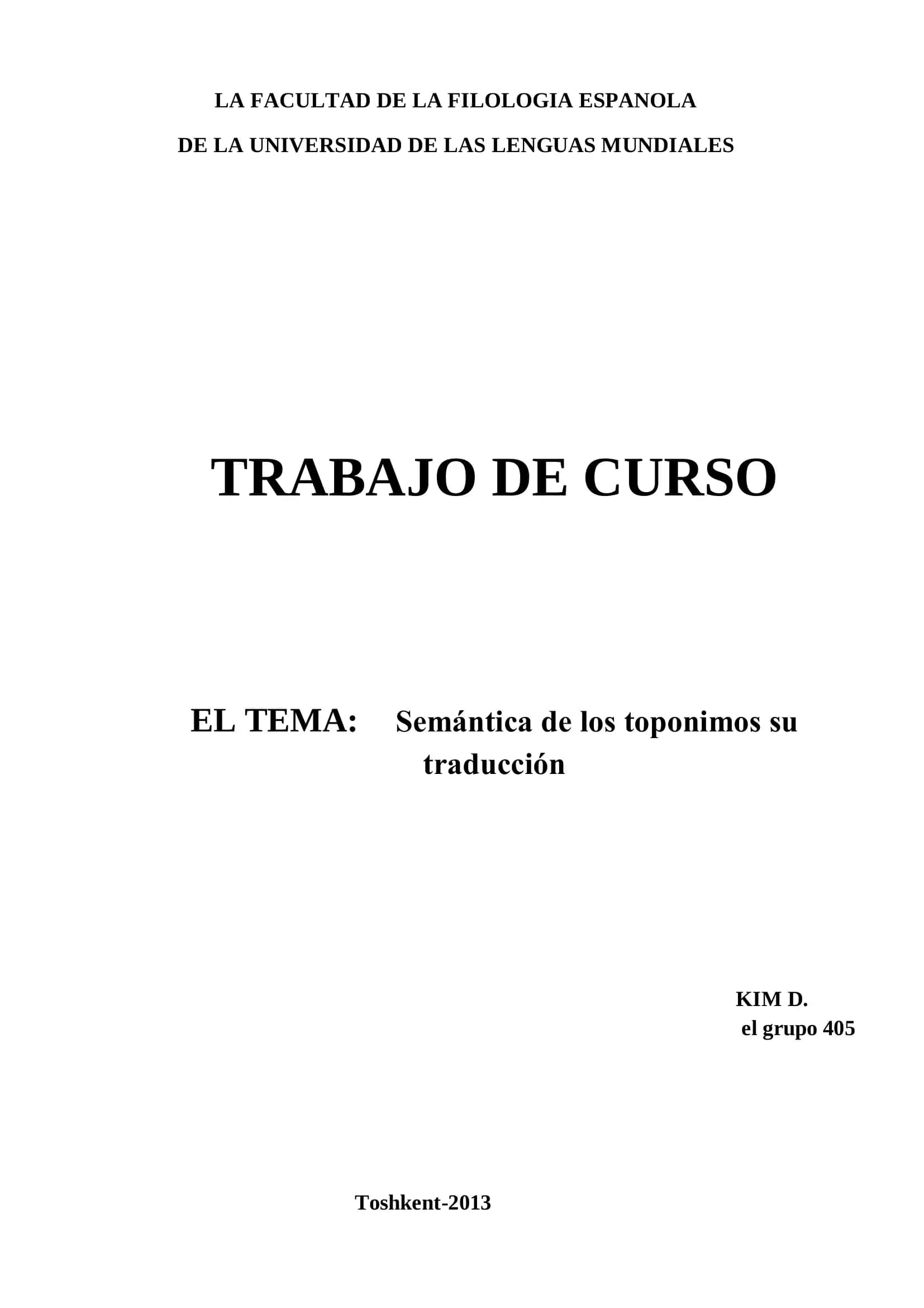 Semántica de los toponimos su traducción 1