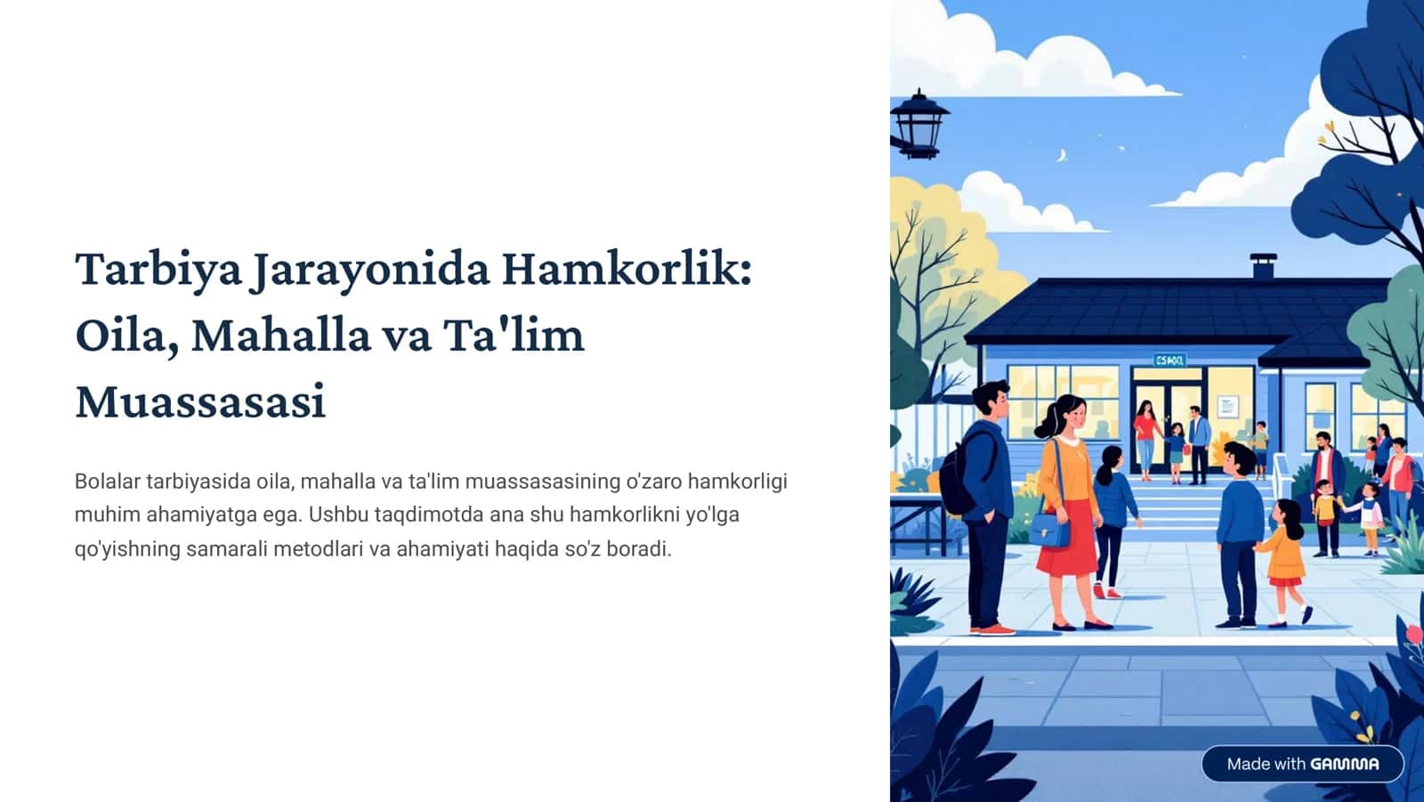 Tarbiya Jarayonida Hamkorlik 1
