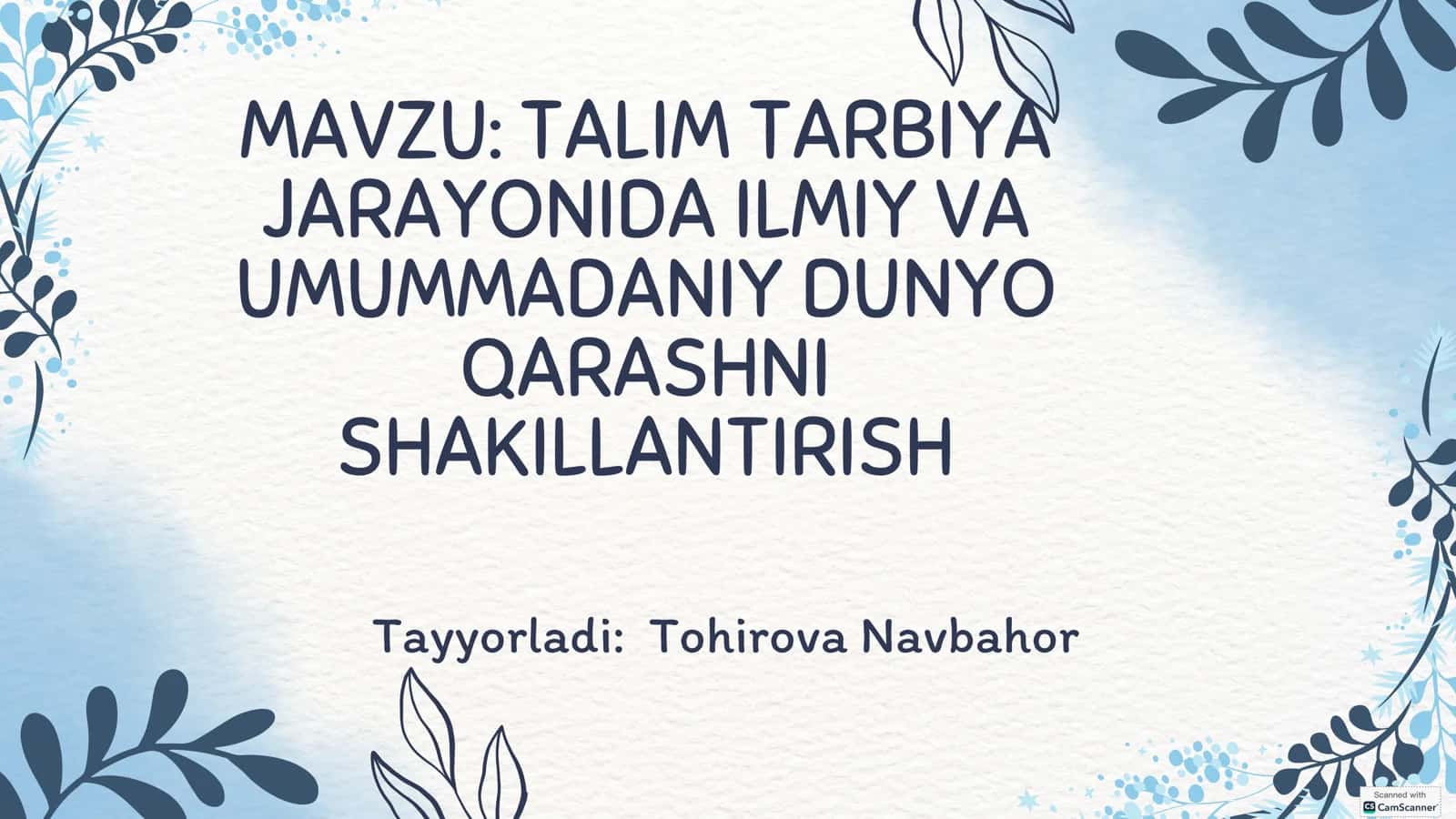 TALIM TARBIYA 1