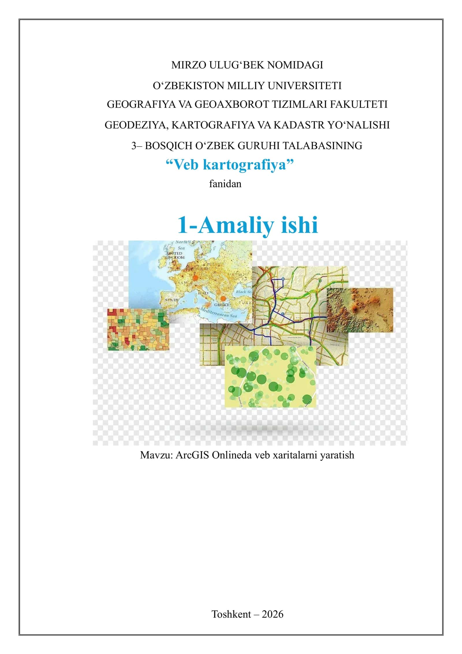 ArcGIS Onlineda veb xaritalarni yaratish 1