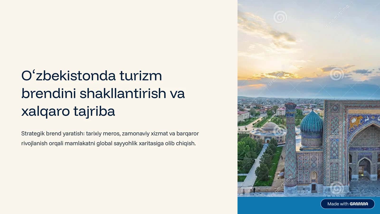 O»zbekistonda turizm brendini shakllantirish va xalqaro tajriba 1