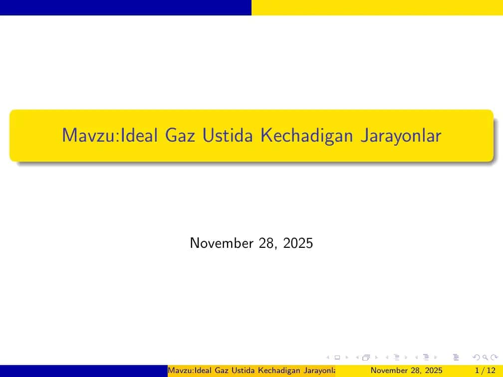 Ideal Gaz Ustida Kechadigan Jarayonlar 1