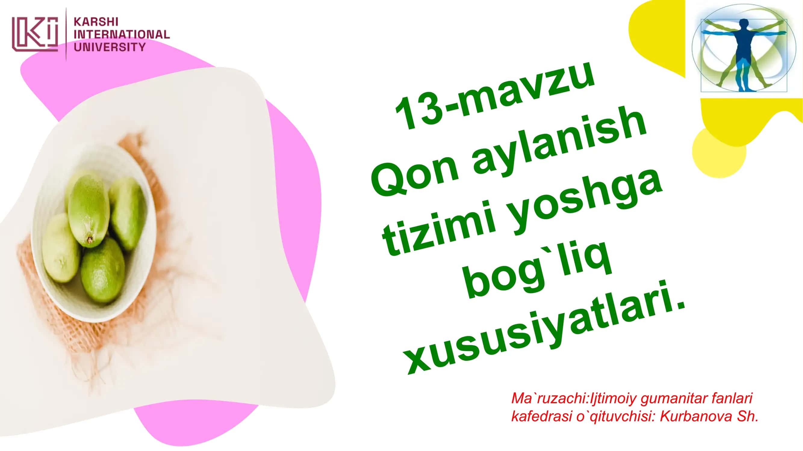 Qon aylanish tizimi yoshga bog'liq xususiyatlari 1